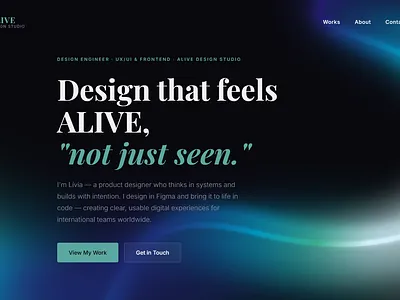 ALIVE Design Studio css design figma frontend javascript minimal portfolio ui ux webdesign
