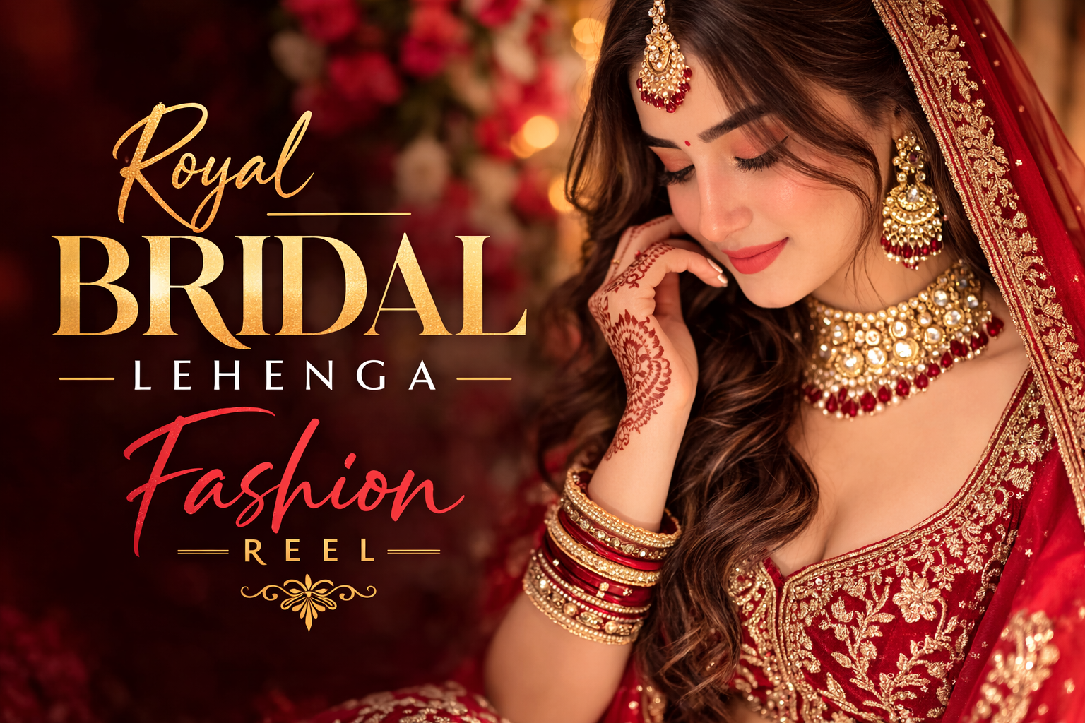 Luxury Ethnic Bridal Reel after effects art direction bridal choli bridal lehenga bridal look ethnic wear fashion fashion reel graphics design premier pro sponsor reel storytelling video editing wedding lehenga womenfashion