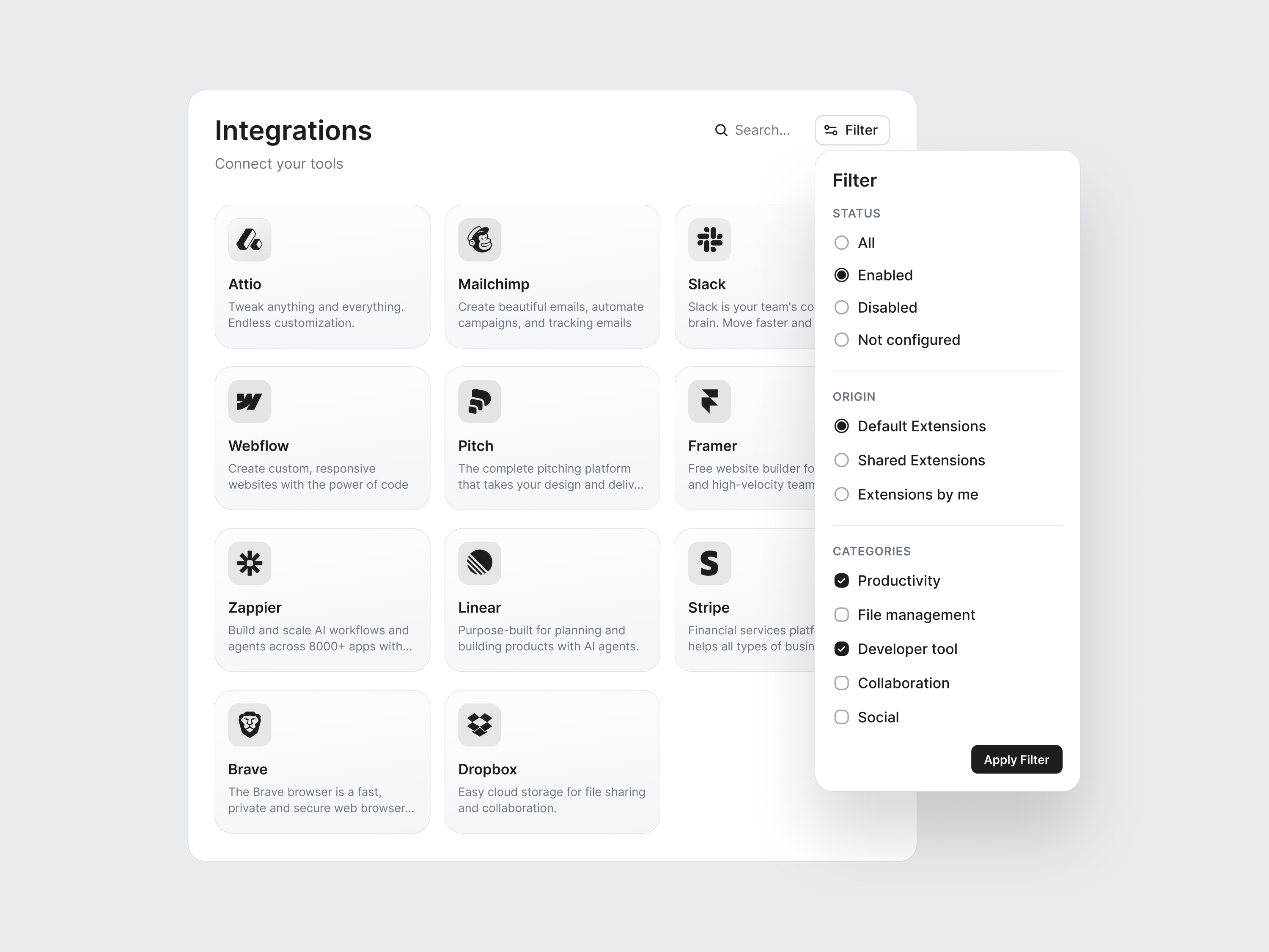 Integration Page