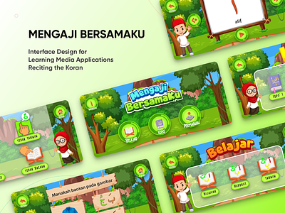 Mengaji BersamaKu - Learning Media App app branding design flat graphic design illustration learning media mobile mobile app the koran ui ux vector
