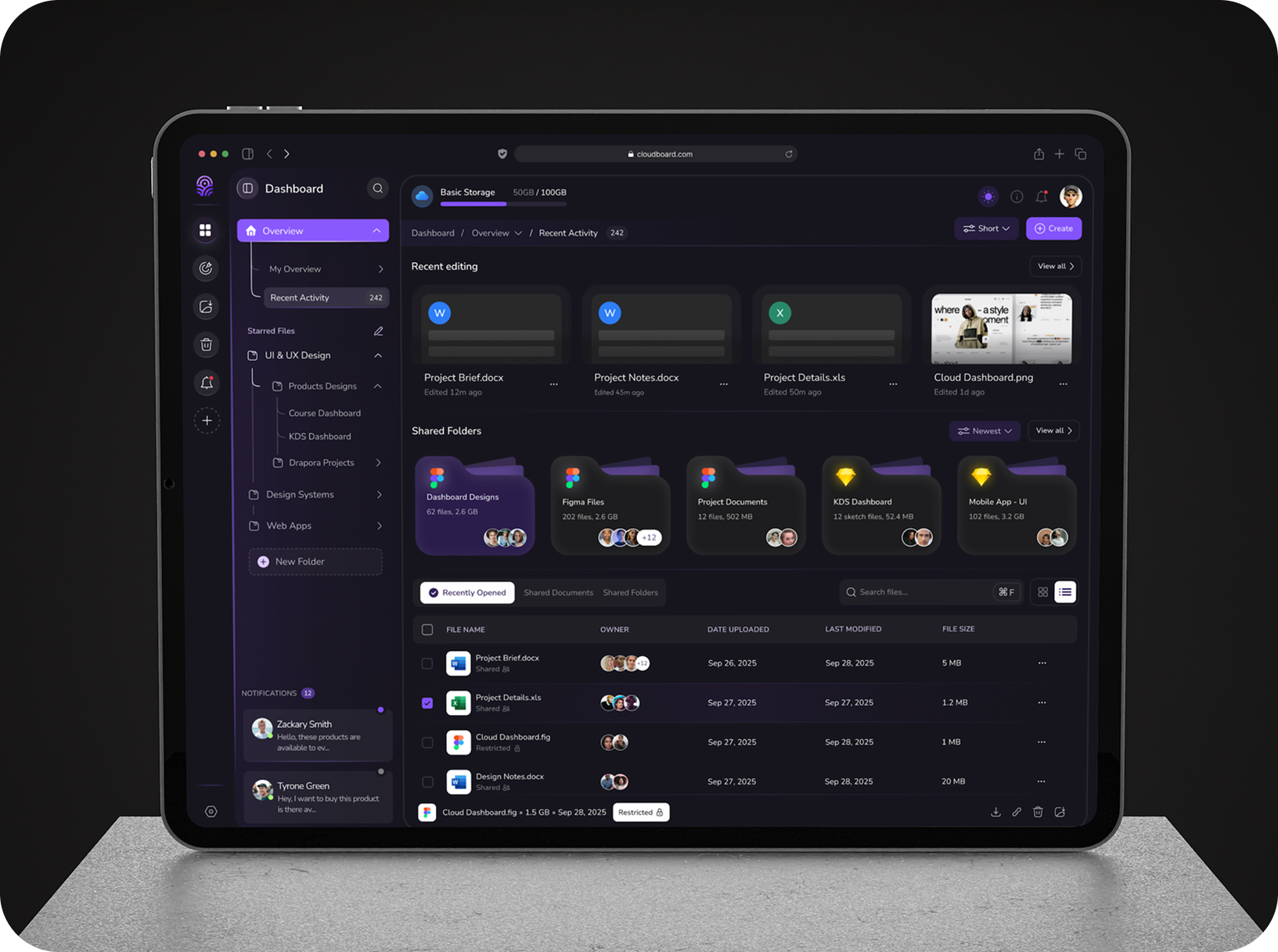 Cloudboard: Dark Mode File Manager