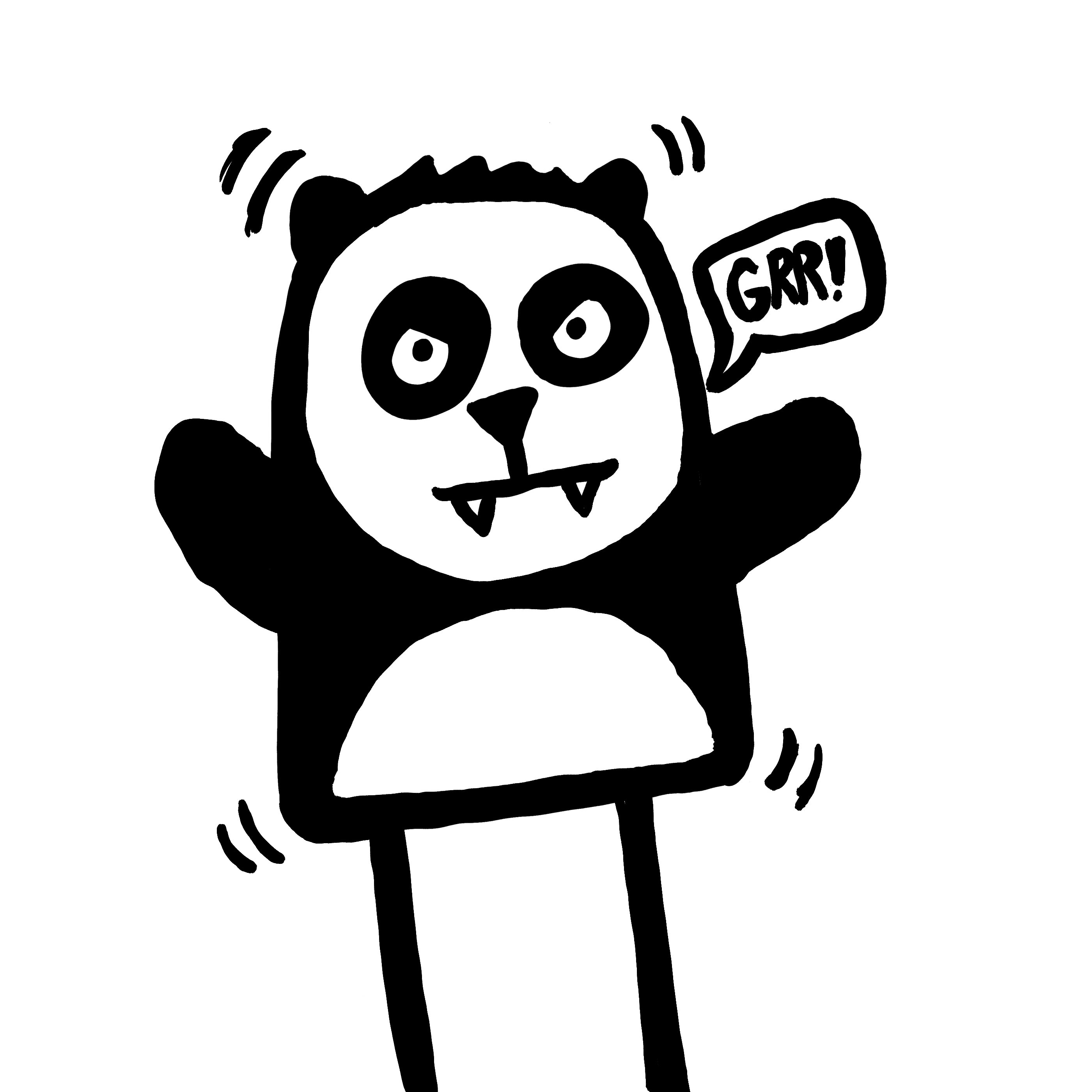 Panda feroce illustration