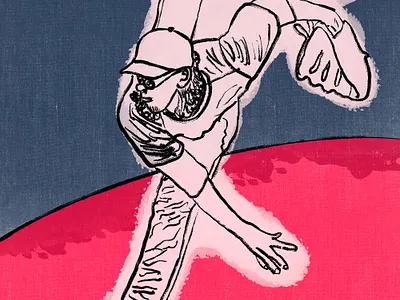 “Baseball man” illustration design illustration