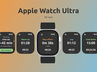 Modern Smartwatch App UI Design app design product design smartwatch ux design watch app wearable ui