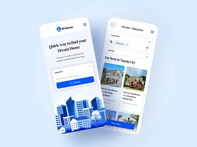 EZ Homes Web - Mobile Responsive app design design home rental mobile mobile view responsive responsive website ui uiux ux web