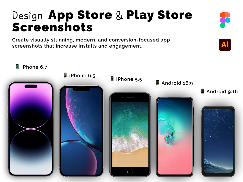 Example of App Store & Play Store Screenshot Design