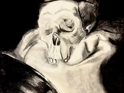 Charcoal Skull still life -2024 illustration