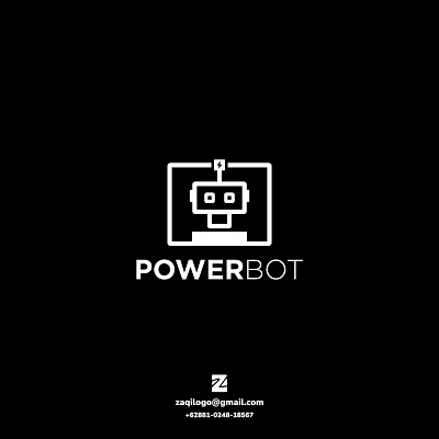Power Bot logo bot bot logo cute logo design icon logo logos modern power power bot symbols templates