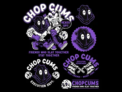 CHOP CUMS DESIGN PACKAGE art branding design graphic design illustration logo mascot retro mascot typography vector