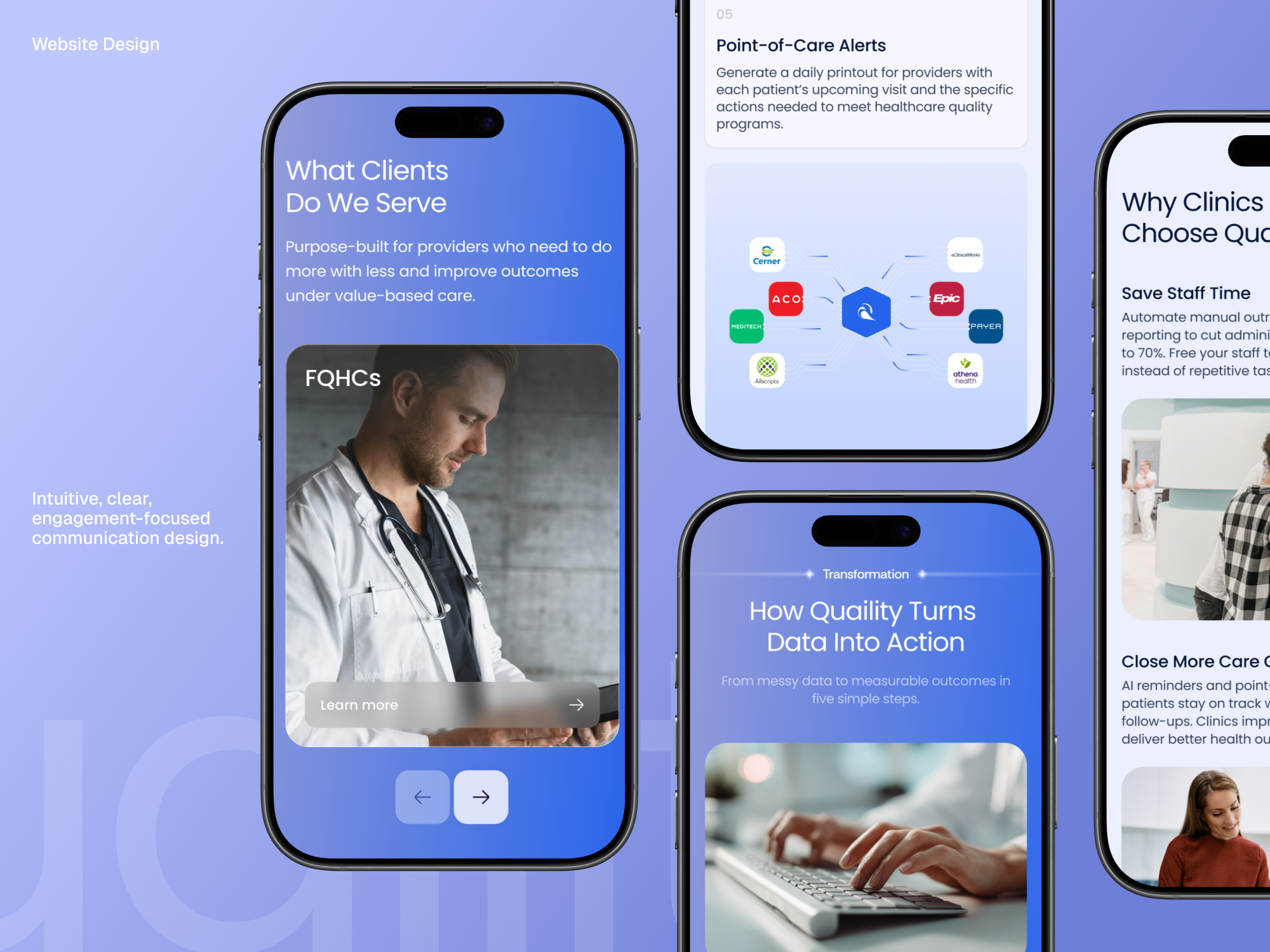 Quaility | AI-Powered Healthcare Mobile UI ai b2b figma framer landing page redesign responsive design saas startup ui ux webdesign webflow website website design wordpress