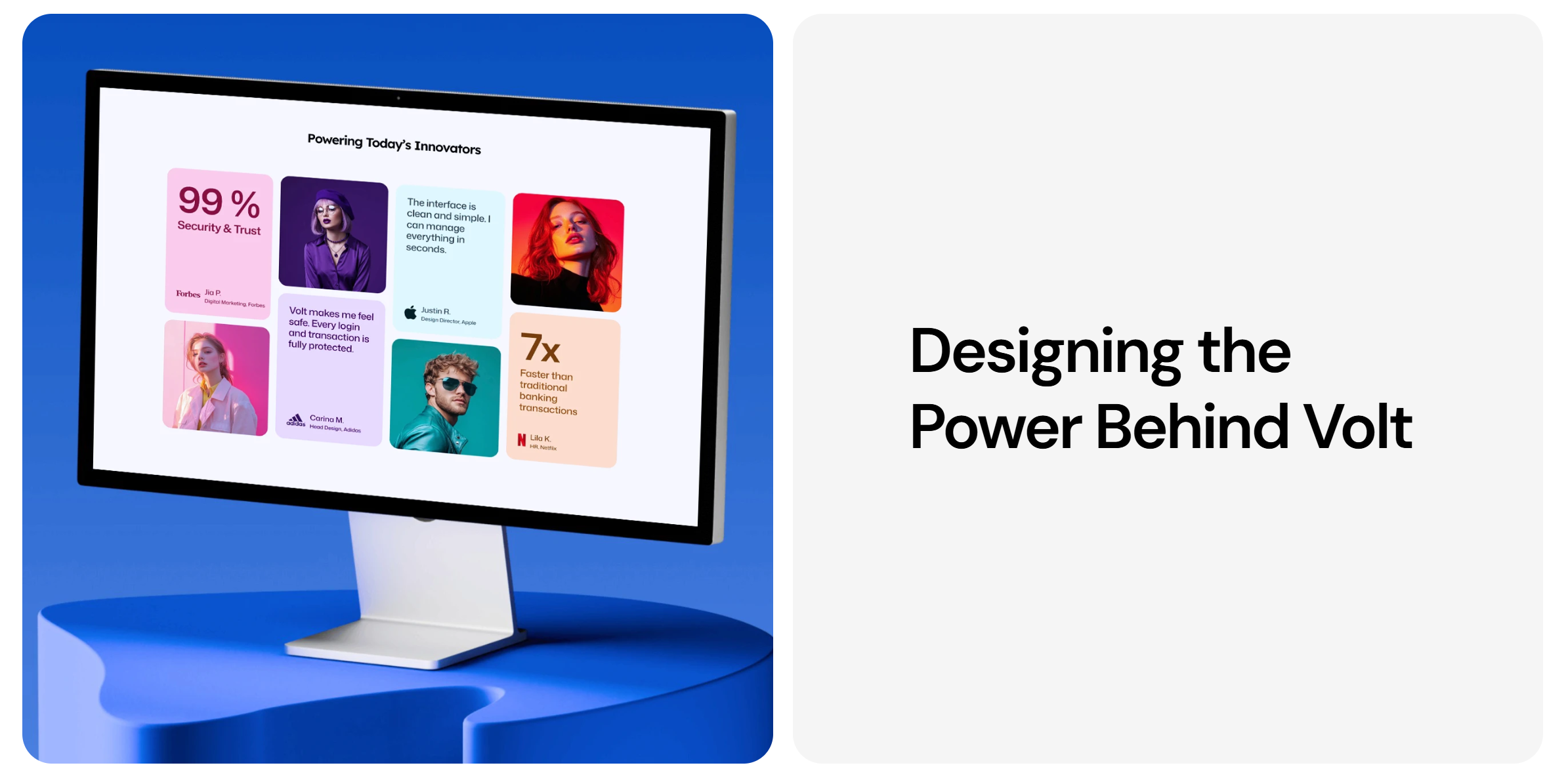 Webdesign in Framer - VOLT clean fintech minimal modern simple ui web web design website