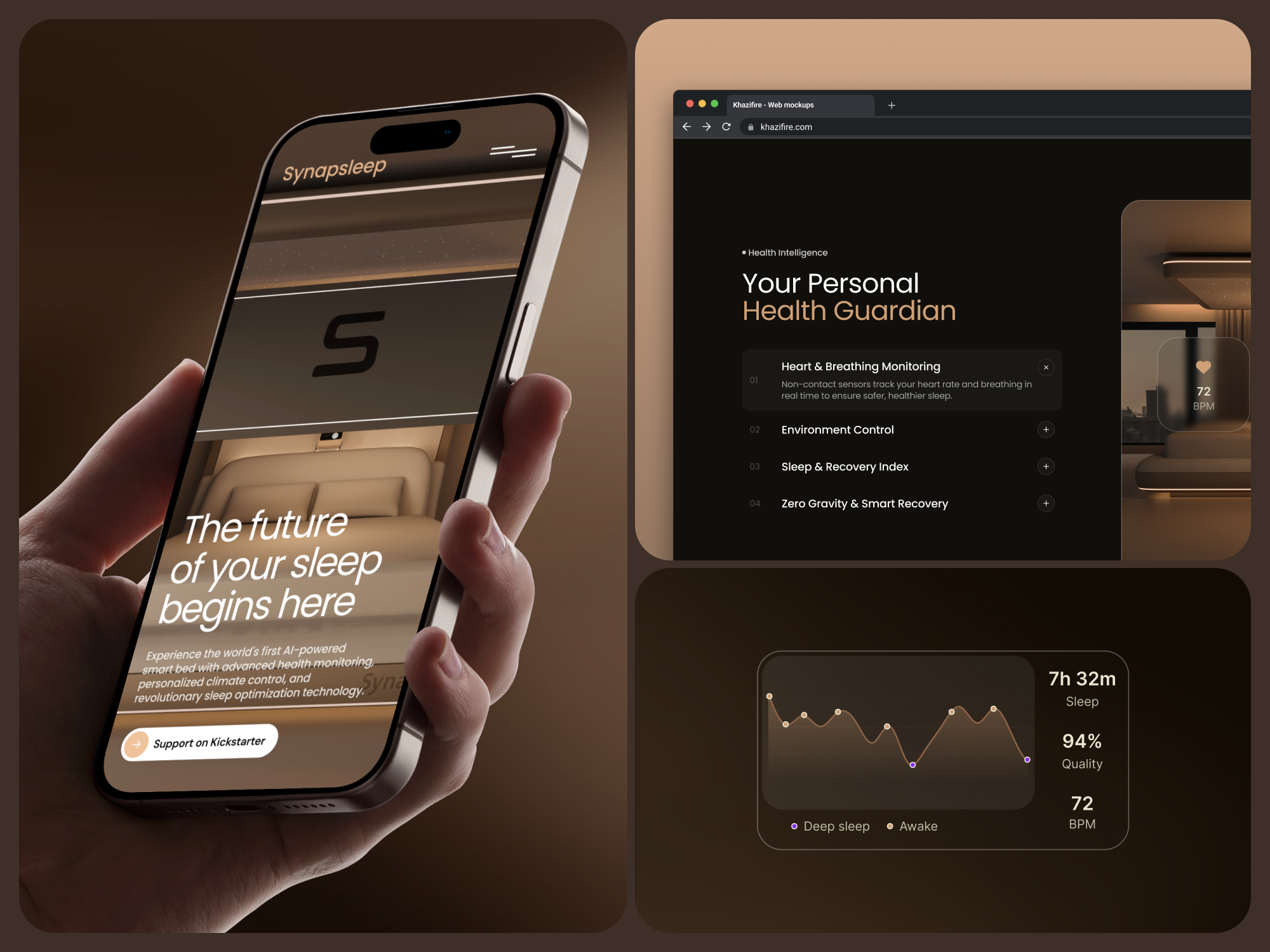 Synapsleep | AI Sleep Intelligence & Health Guardian UI ai b2b figma framer landing page redesign responsive design saas startup ui ux webdesign webflow website website design wordpress