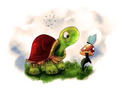 Timmy’s Tiny Discovery animal protagonist brave character character design charming childrens art style childrens book illustration cute animal character fantasy art handdrawn digital kidlitart nature illustration nursery decor picture book picturebook storytelling story illustration storybook art turtle illustration visual storytelling watercolor texture whimsical art