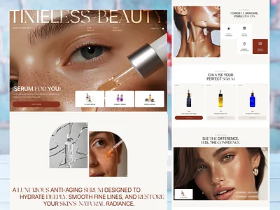 Skincare E-commerce Website Design beauty brand beauty products beauty website clean ui cosmetic website ecommerce design landing page luxury design minimalist design modern web design serum skincare skincare brand skincare design skincare landing page skincare product skincare routine skincare website ui design web design