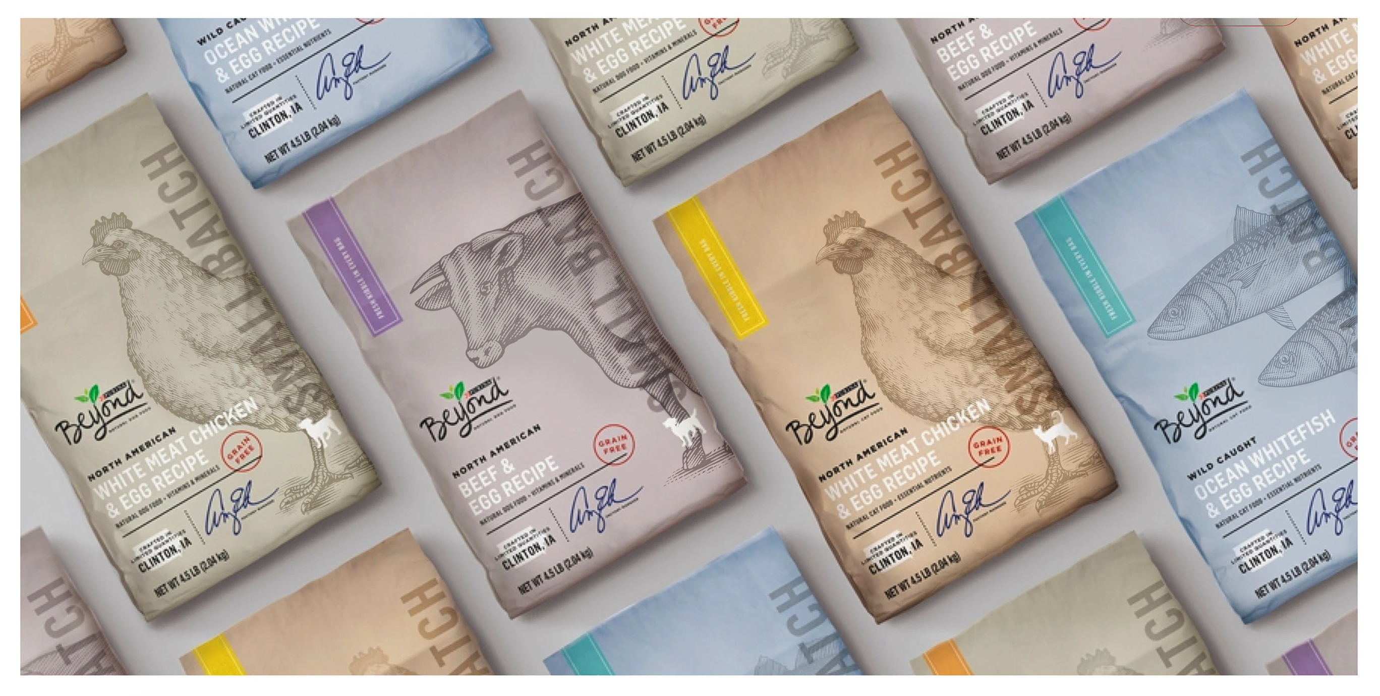 Purina Beyond Simple Origins rendered by Steven Noble animal animals artwork branding design engraving etching illustration label line art linocut pet food purina scratchboard steven noble vintage woodcut