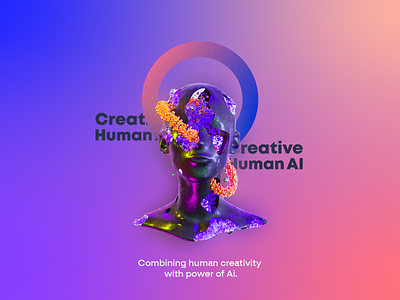 Creative Human AI - 3D poster concept 3d ai branding design graphic design illustration
