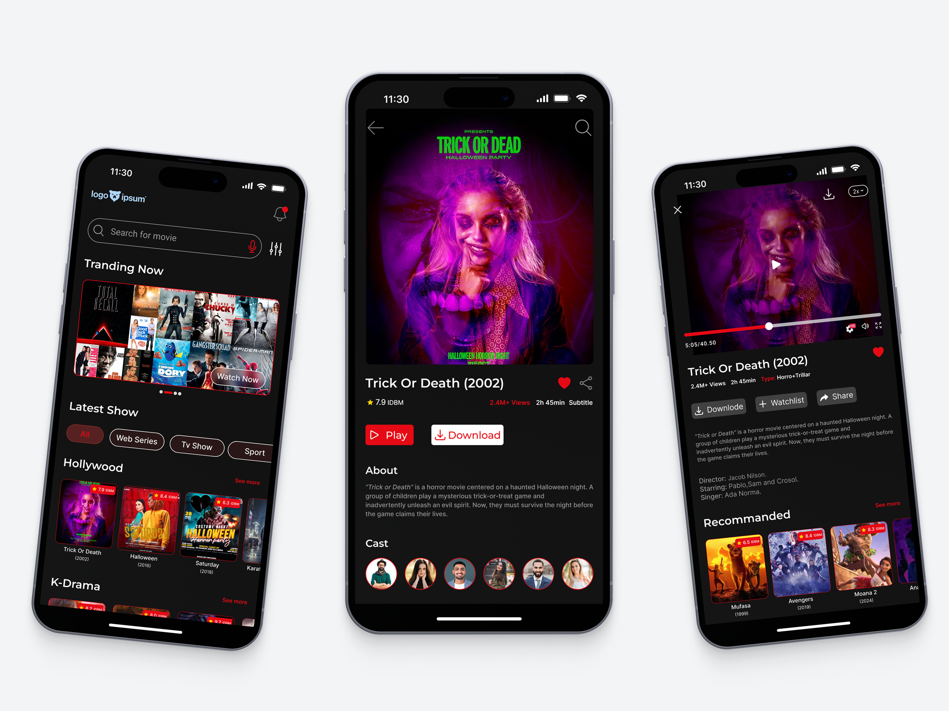 CineStream – Movie Streaming Mobile App UI appconcept appdesign darkui designinspiration entertainmentapp figma figmadesign interfacedesign mediaapp mobileapp mobileui modernui movieapp productdesign streamingapp uidesign uiinspiration uiux uiuxdesign videoplayer
