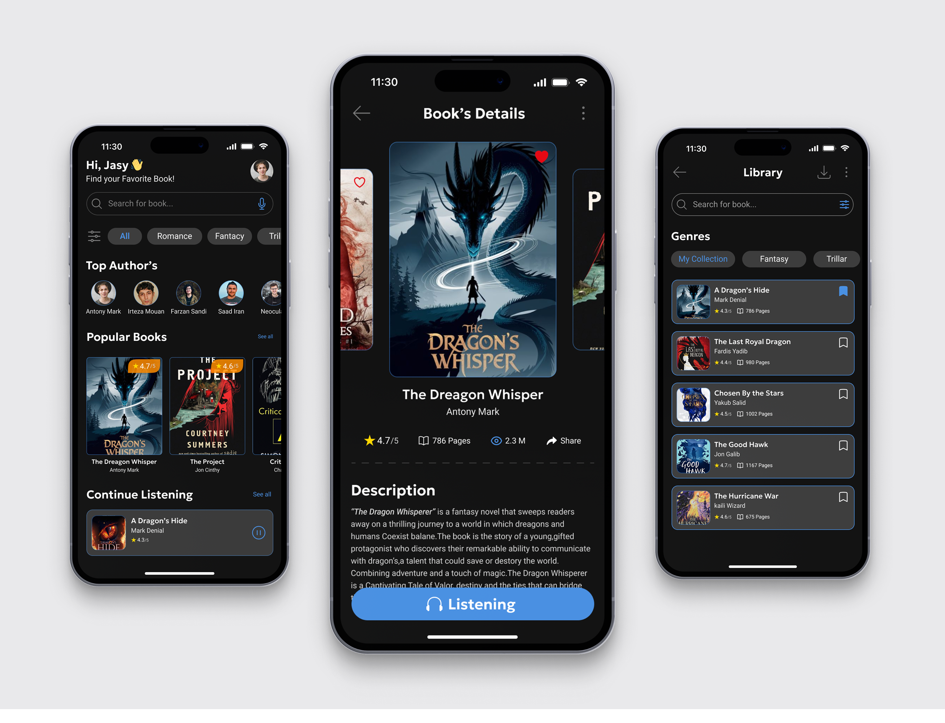 AudioBook Mobile App UI – Dark Reading Experience appdesign appui audiobook bookapp darkui designinspiration dribbble figmadesign interface minimalui mobileapp mobileui modernui productdesign readingapp ui uiconcept uidesign uiinspiration uxdesign