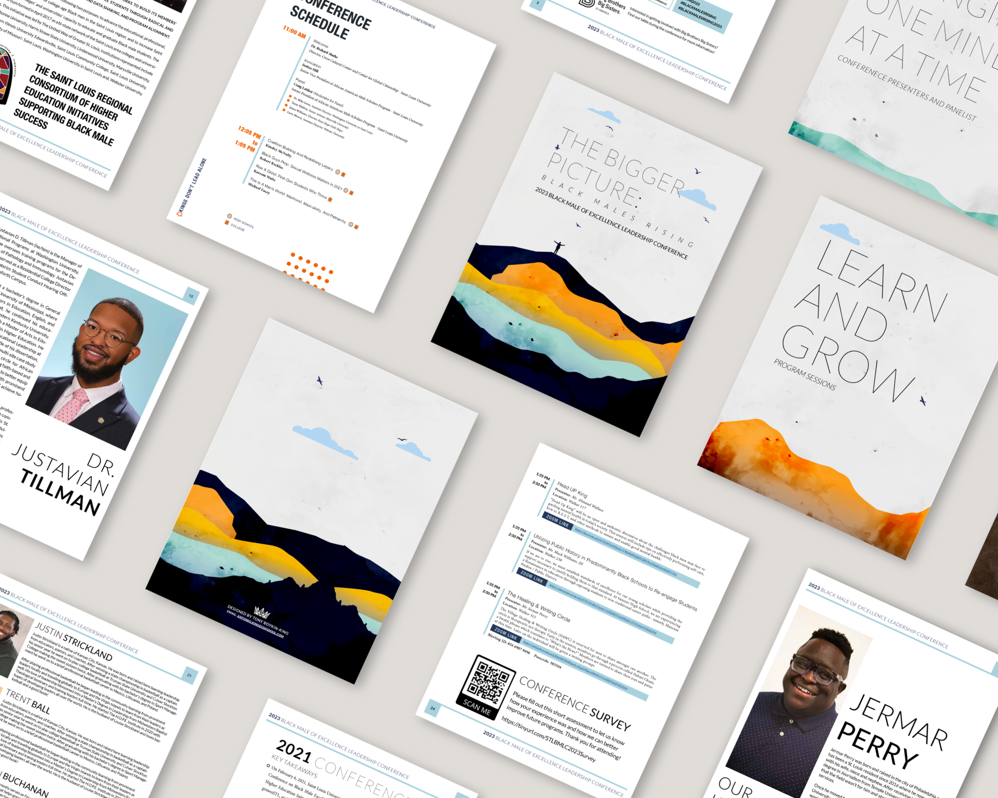 Black Male of Excellence 2023 Conference Program graphic design indesign layout typography