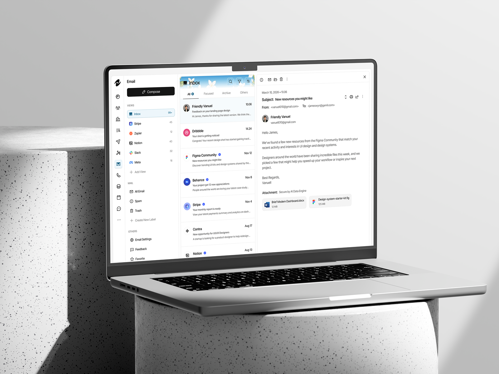 Maily - AI Email Asisstant ai branding clean cool dashboard design email illustration logo sleek ui uiux ux webapp