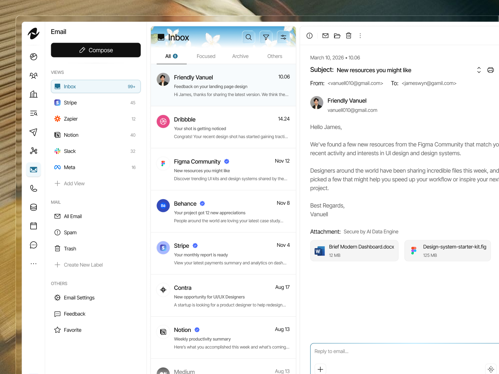 Maily - AI Email Asisstant ai branding clean cool dashboard design email illustration logo sleek ui uiux ux webapp