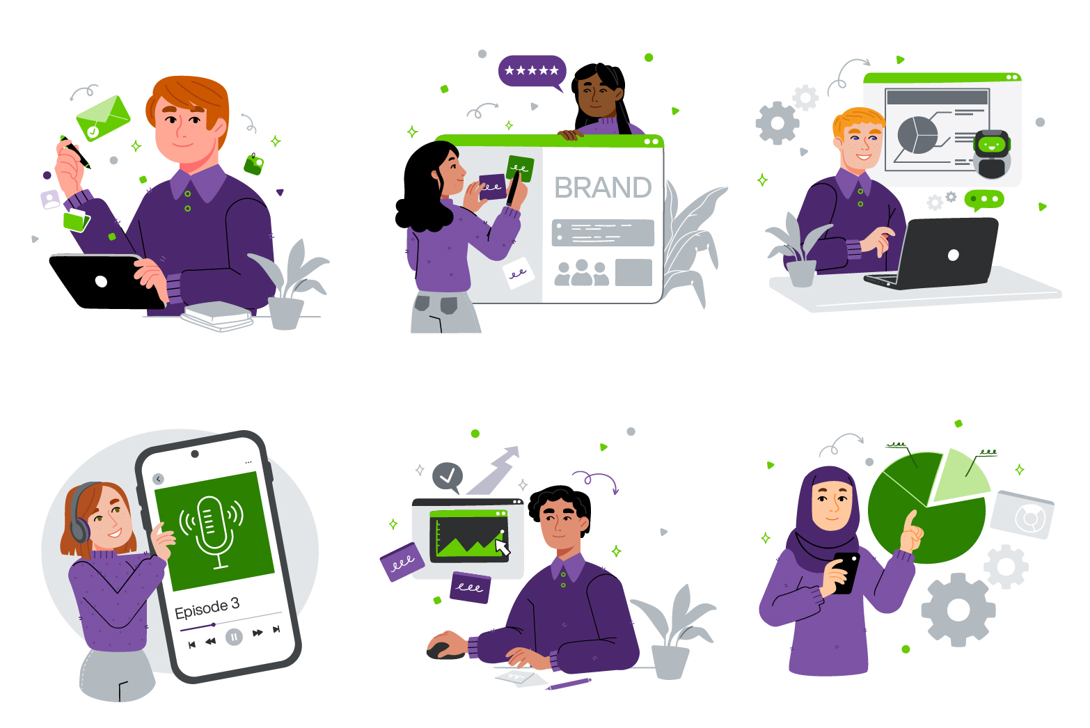 Corporate Illustrations — TELUS Digital branding graphic design illustration