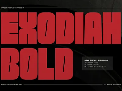 Exodiah | Bold Display Sans Serif book brand chunky classy display elegant headline logo font logotype magazine minimalist font modern modern font multilingual font rounded sans serif streetwear typeface typography urban