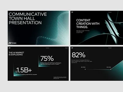 Pitch Deck Presentation - Loopy AI ai presentation brand guidelines branding dark dark mode data present deck deck design design graphic design minimalist modern pitch deck pitching ppt design presentation presentation design slide design slide presentation typography