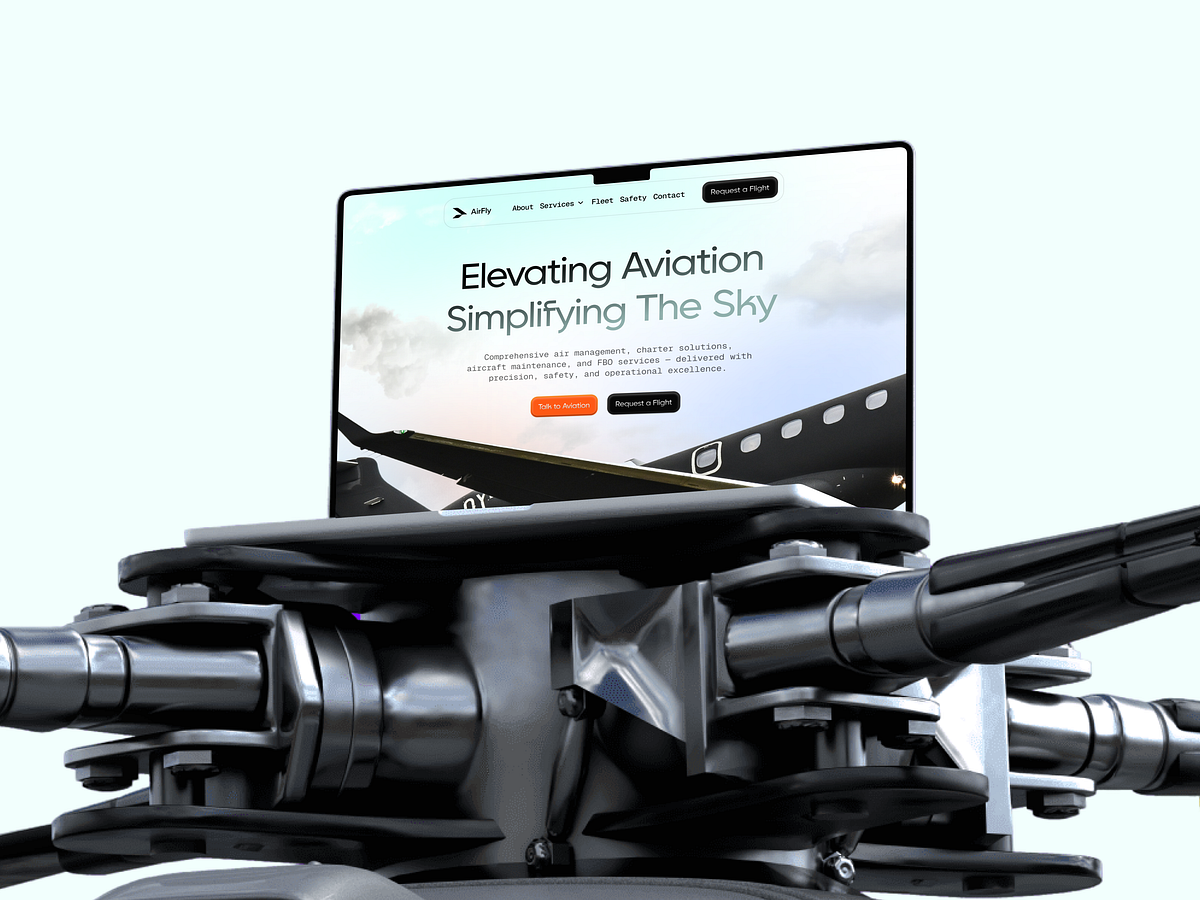 Futuristic Air Station | Aviation Web Design Concept Image 1