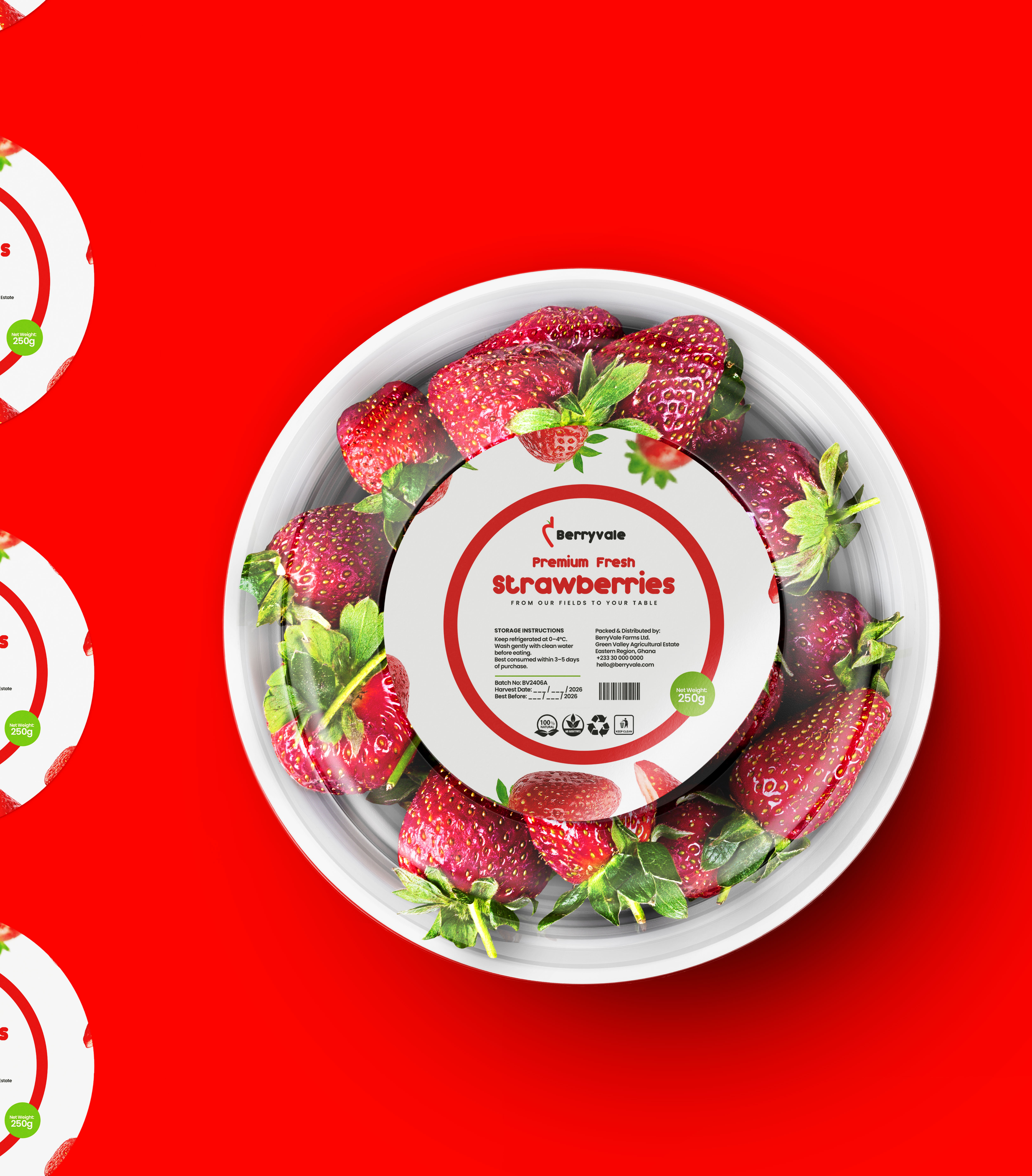 Strawberry label design