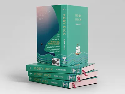 Redesign of the Moby Dick Book Cover book cover graphic design illustration logo redesign vector