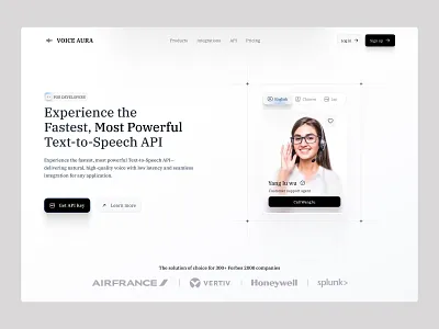 AI Landing Page Design ai landing page ai website design product design userinterface voice web design
