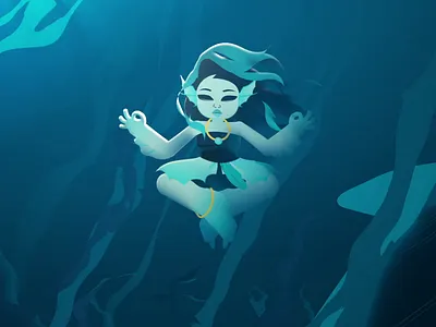 Meditate - Sea Folk 2d 2d animation after effects animation character animation character study design graphic design illustration motion design motion graphics underwater