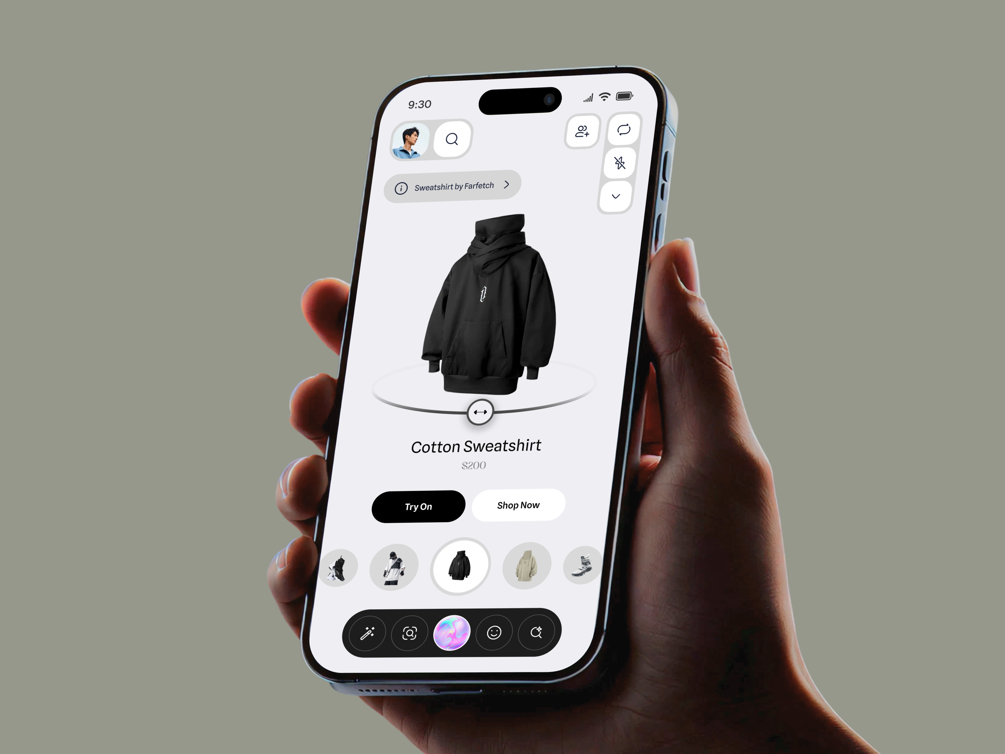 AI Virtual Try-On Fashion App UI | Smart Clothing Shopping Exper ai fashion ai fashion assistant app ai shopping ai startup app b2b e commerce app ecommerce fashion fashion app fashion shop fashion ui future shopping mobile app online shop shopping shopping cart try before buy