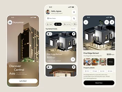 StayEase — Modern Hotel Booking Mobile App UI adventure app design booking app design hotel app hotel booking hotel finder hotel reservation ios mobile app service tourism app travel app travel booking travel ui travelling trip plan ui design vacation villa
