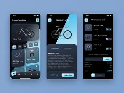 Bike App branding graphic design ui
