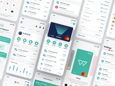 Digital Banking App - Modern FinTech Experience - Full Design banking dashboard finance app fintech ios minimalist ui design ux design wallet