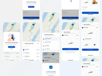Logistics - Truck Driver App UXUI Design app design application driver freight logistics mobile mobile app design mobile app ui mobile app ui design saas tms tracking truck trucking ui