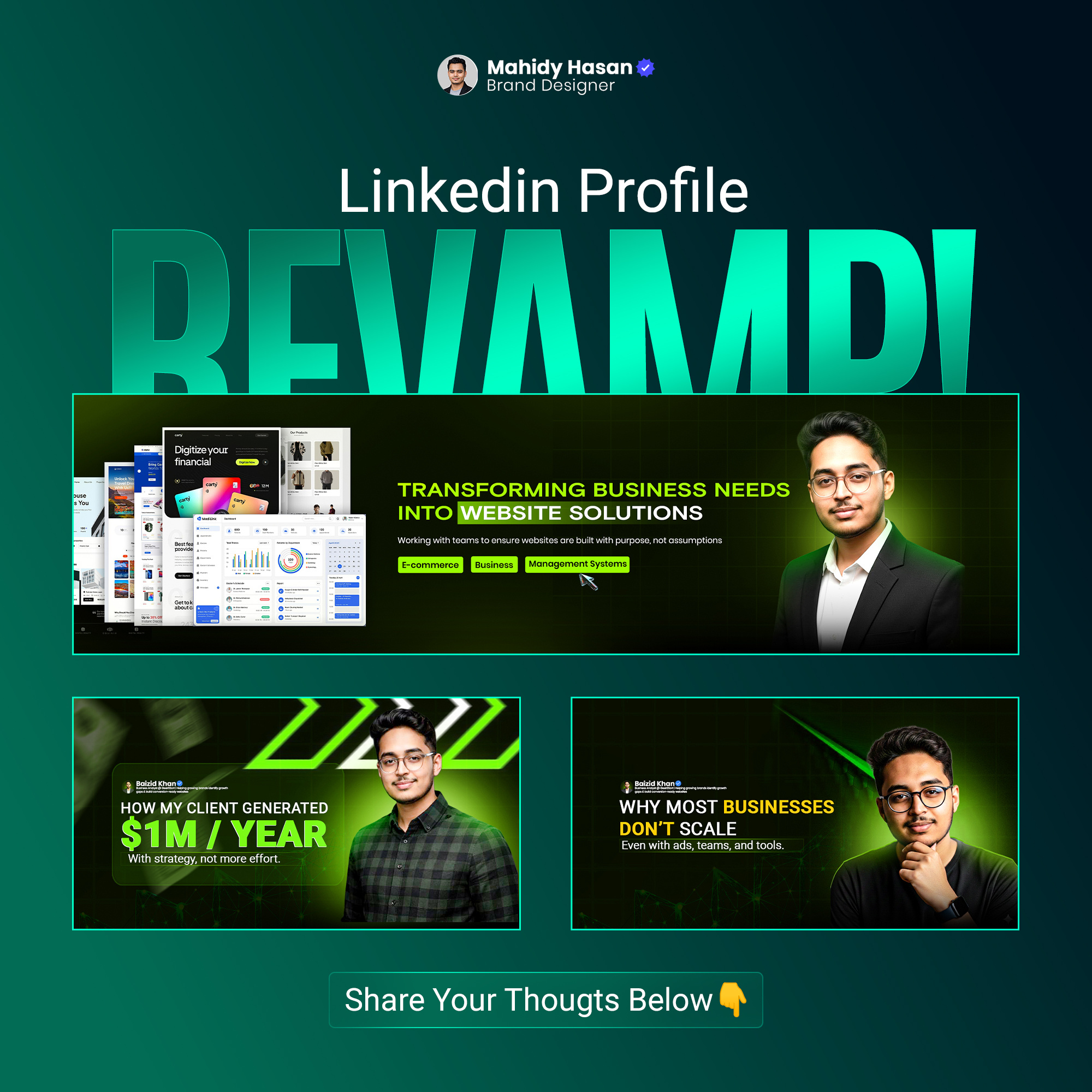 LinkedIn Profile Revamp! add design banner design branding cover design graphic design linkedin linkedin profile design logo post design