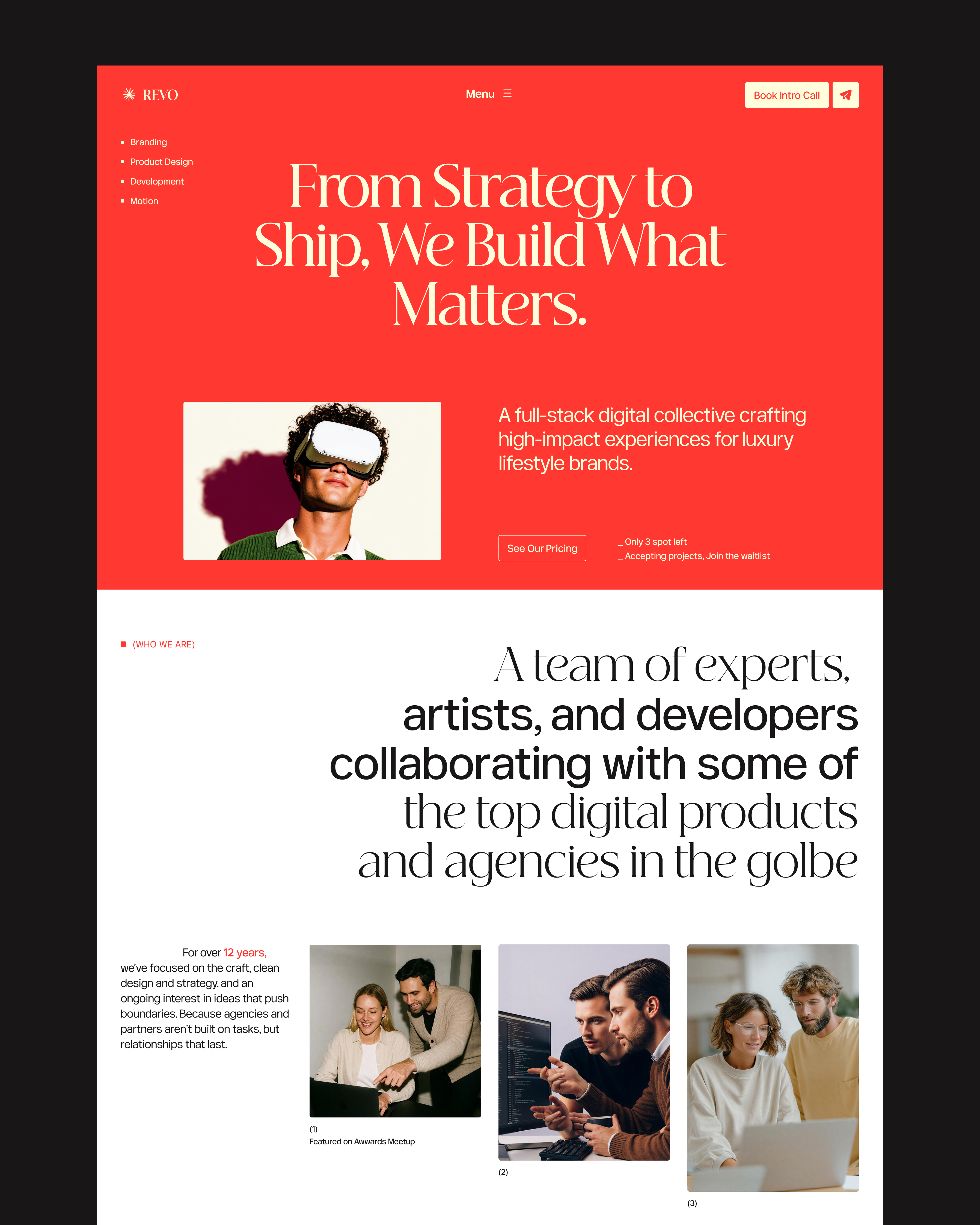 Agency Website about agency editorial header homepage landing minimal modern portfolio studio typography ui design web ui website website design