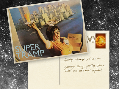 Goodbye Stranger – Supertramp breakfast in america design goodbye stranger music photoshop post card retro supertramp