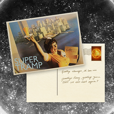 Goodbye Stranger – Supertramp breakfast in america design goodbye stranger music photoshop post card retro supertramp