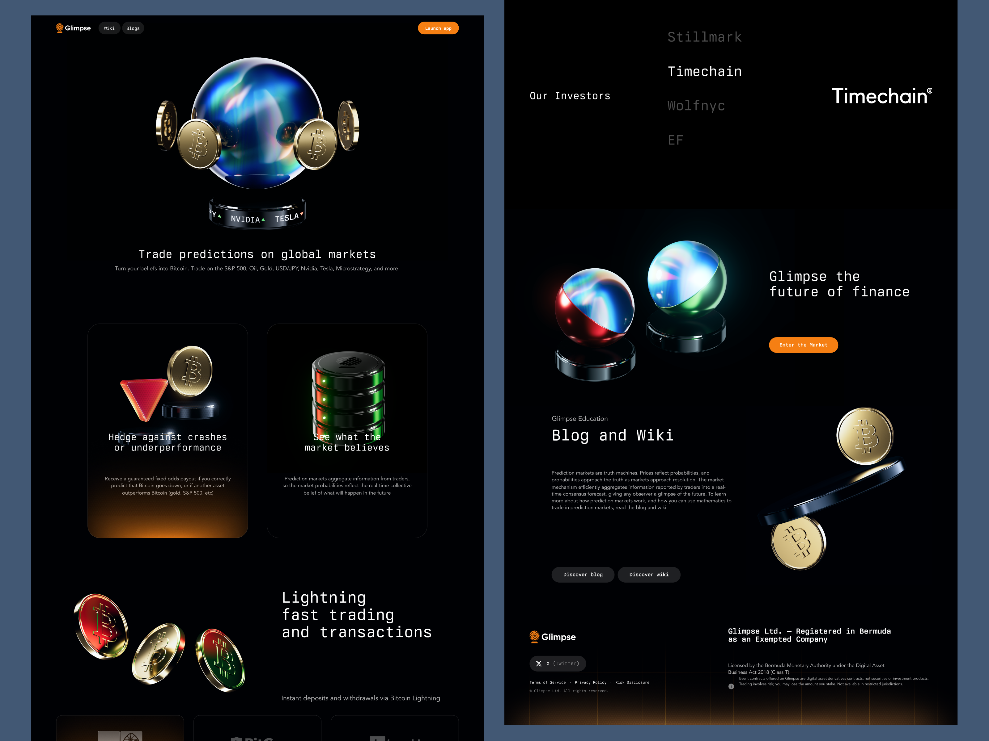 Glimpse landing page web design 3d 3d animation 3d art animation bitcoin blockchain coin ecommerce finance fintech hero hero section icons landing landing page landingpage web web design web3 webdesign