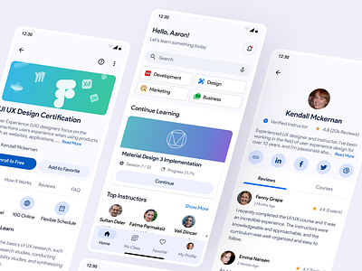 Matter Course - E-Course Mobile App Concept android app course course class design e course education google learning learning app material material 3 material design mobile online course ui uiux