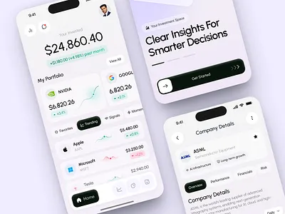 Mobile App for Investment app app design application application design crypto design graphic design interface ios app ios app design mobile mobile app mobile app design mobile design product product design service startup ui ux