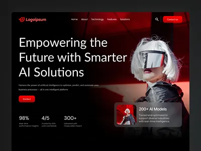 AI Technology Landing Page ai ai driven ai platform ai technology artificial automation clean digital futuristic gradient innovation intelligence landing page modern saas smart tech startup tech ui design web design