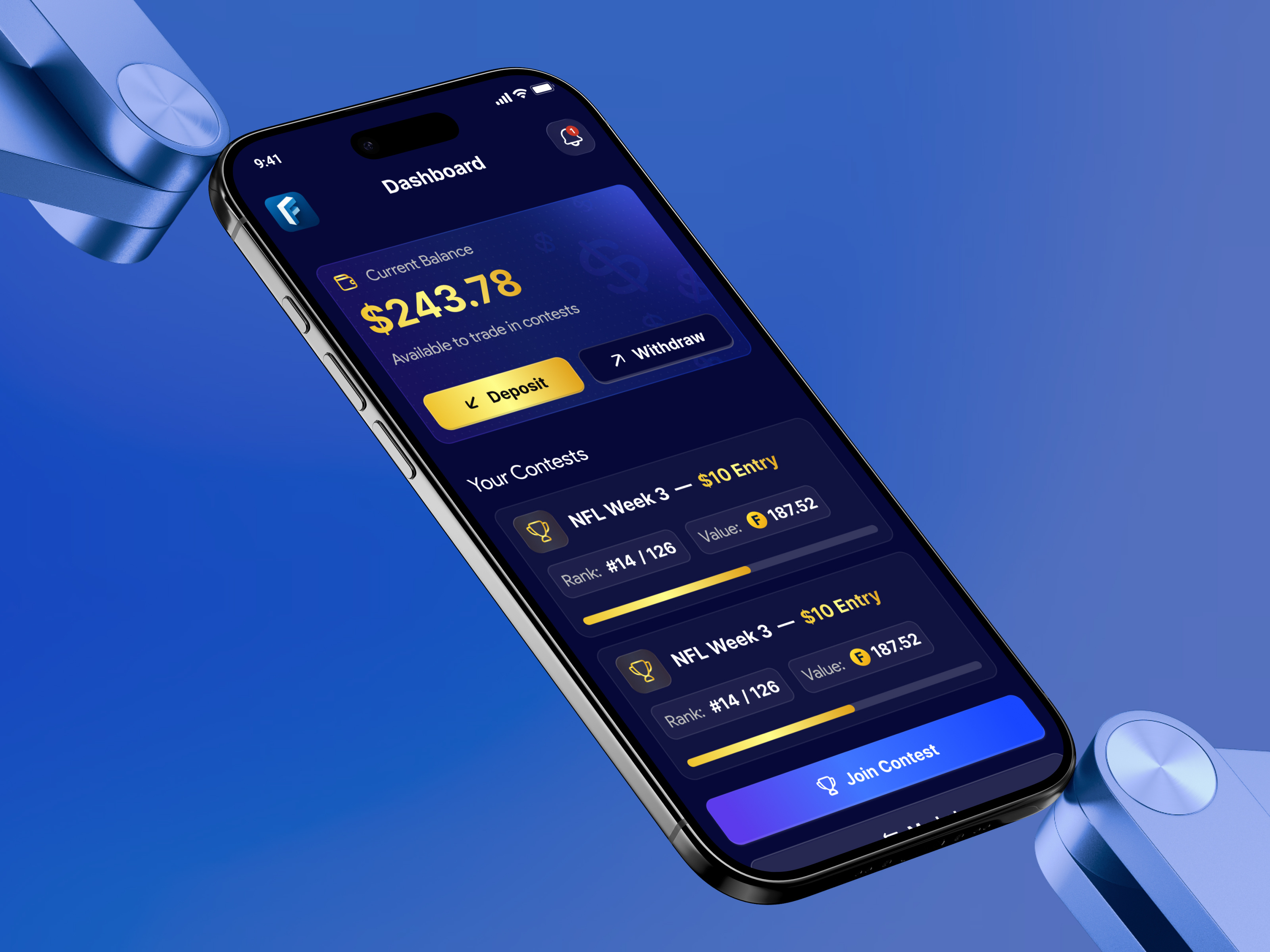 Fantasy Sports Trading App Dashboard And Contest UX 3d animation app ui branding fantasy sports app fantasy trading graphic design logo motion graphics portfolio tracker sports stock market sports trading ui ui designer ux ui designer