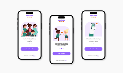 Onboarding - App for Kids | UX/UI Design app colors contrasting design emotions empathy kids mobile app ui user interface user research ux