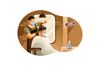 Barbershop is open during a pandemic grooming