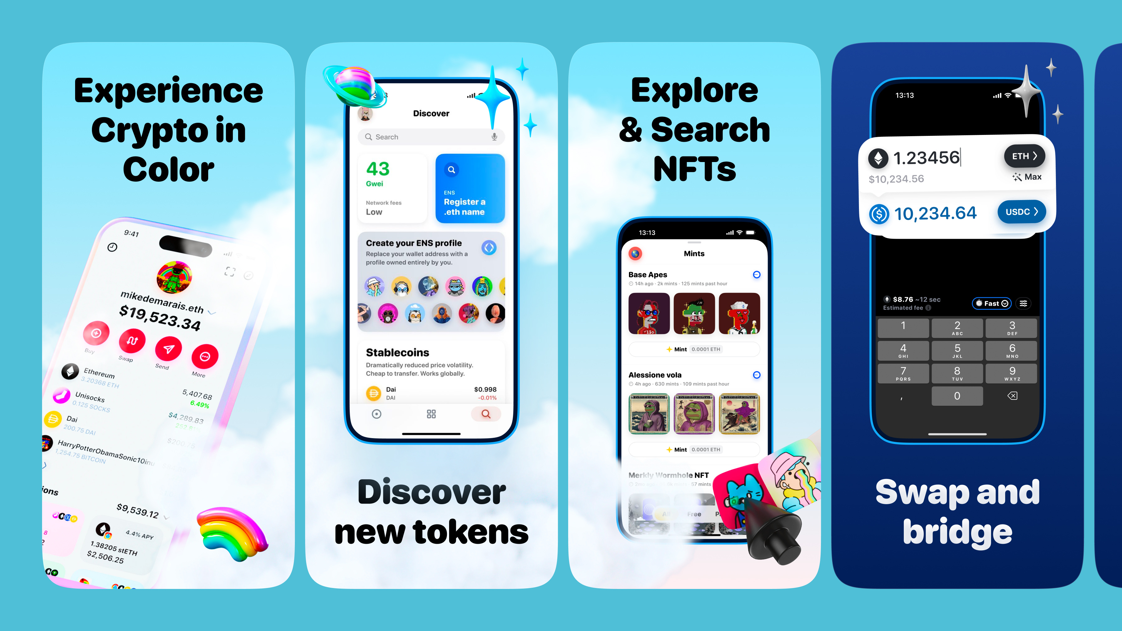 App Store Screenshots Concept | Rainbow: Ethereum Wallet app design app marketing app screenshots app store app store creative app store design app store listing app store optimization app store preview app store screenshots app store visuals aso conversion optimization google play mobile app design mobile app marketing mobile ui product design screenshot design ui design
